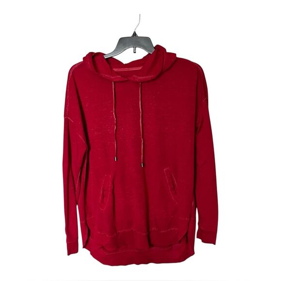 French Laundry Tops - French Laundry Sweatshirt Project Red Long Sleeve Thin Hooded T-Shirt Size 1X